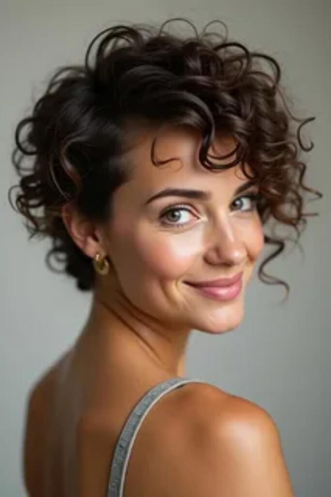 57+ Short Hairstyles for Black Women That Define 2026 Style 4 Curly pixie with side-swept fringe