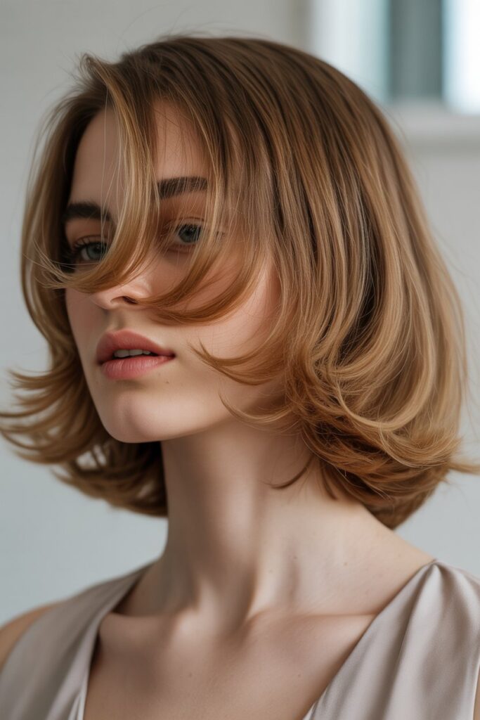 25+ Chic Hairstyles for Women in 40s to Try in 2026 10 Feathered Bob Vintage Glam Meets Modern Style