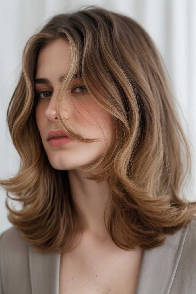 25+ Chic Hairstyles for Women in 40s to Try in 2026 14 Layered Hair with Soft Waves Everyday Elegance