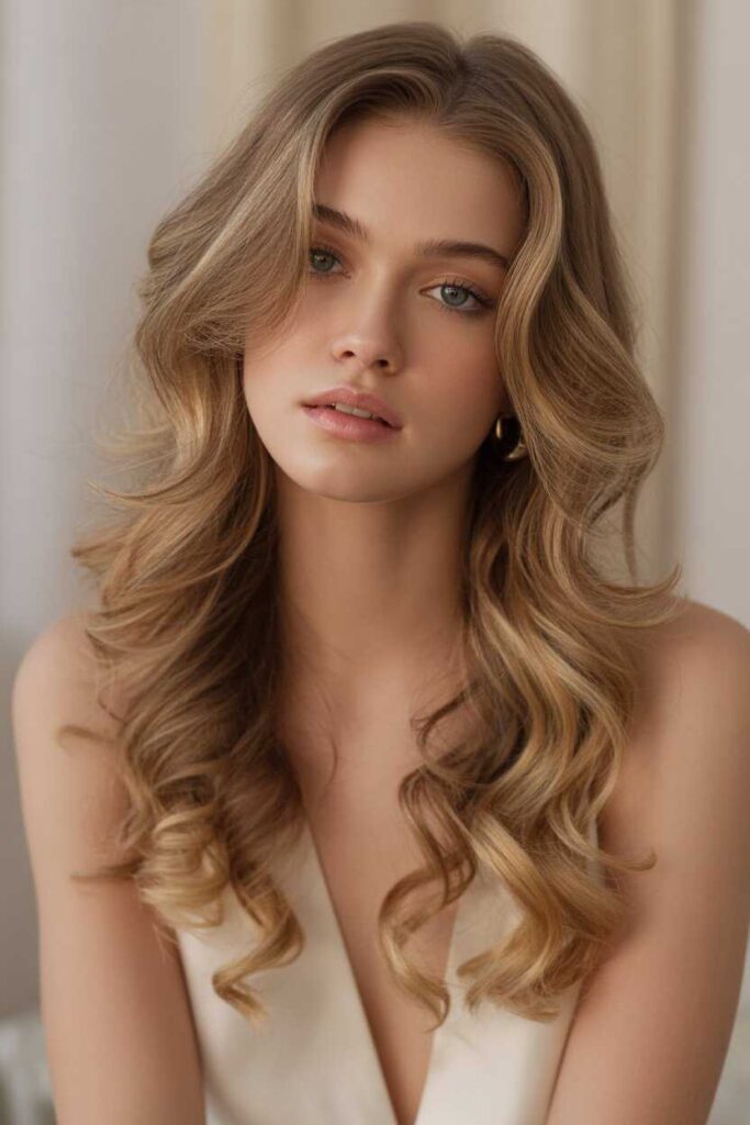 47+ Elegant Hairstyles for Long Hair That Look Effortless, Chic, and Timeless in 2026 4 Loose romantic curls for soft glamour
