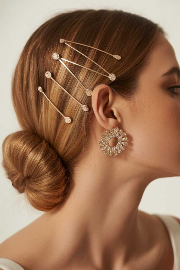 15 Hairstyles Ideas for School That Are Easy, Stylish, and Trendy in 2026 8 Low Bun with Hair Accessories