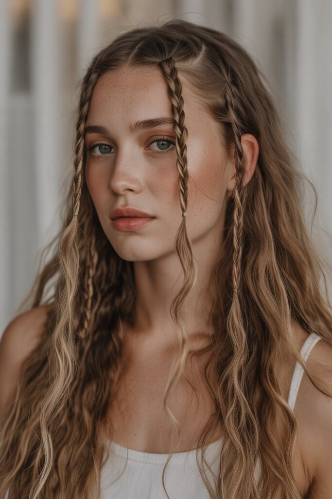 15 Hairstyles Ideas for School That Are Easy, Stylish, and Trendy in 2026 7 Mini Braids with Loose Hair Subtle Style