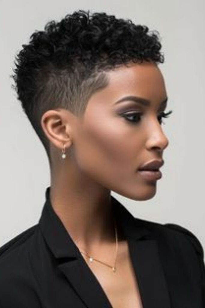 57+ Short Hairstyles for Black Women That Define 2026 Style 11 Side-parted pixie with volume crown