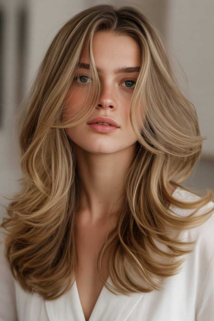47+ Elegant Hairstyles for Long Hair That Look Effortless, Chic, and Timeless in 2026 3 Soft layered waves for timeless movement