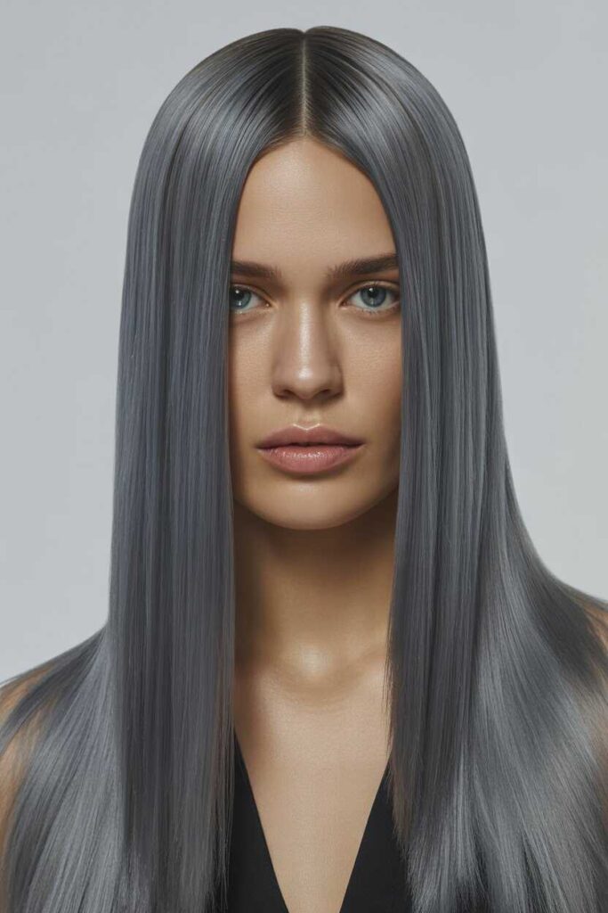 47+ Elegant Hairstyles for Long Hair That Look Effortless, Chic, and Timeless in 2026 7 Straight glass hair with center part