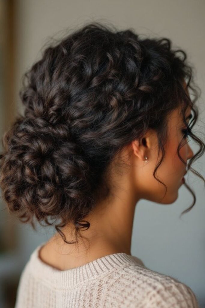 Easy Curly Hairstyles for School Smart, Fast Styles That Actually Last 4 The messy curly bun that looks intentional, not rushed