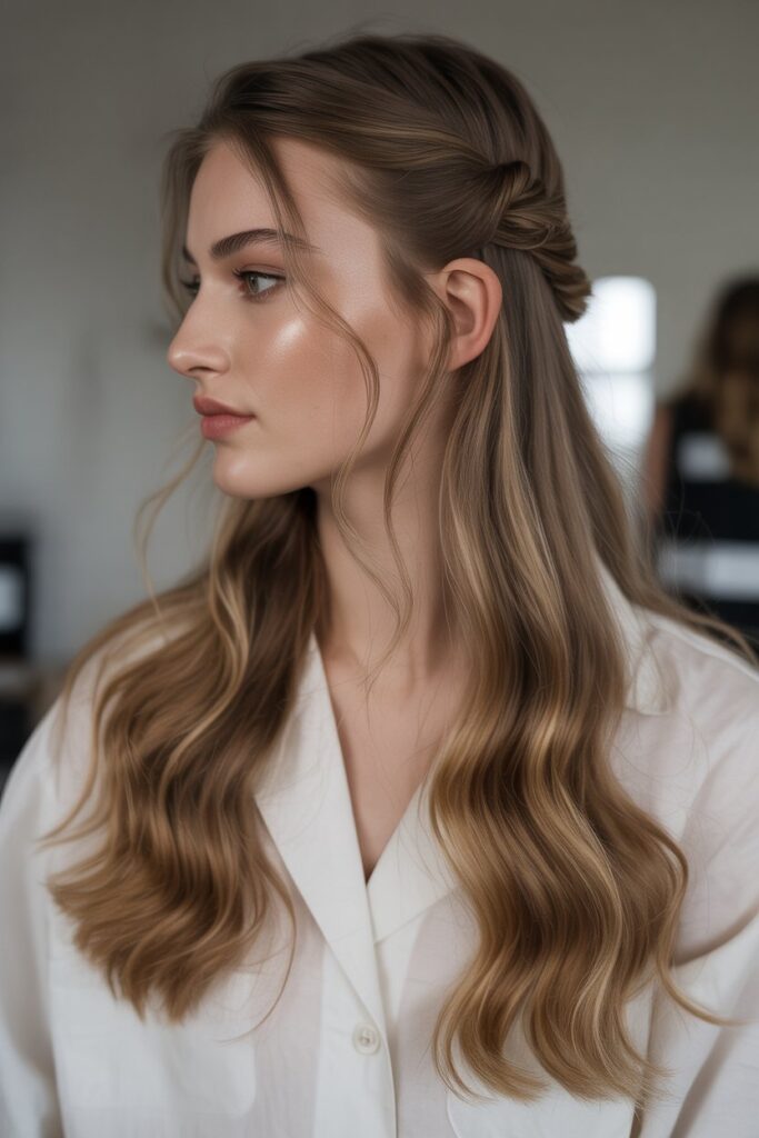 15 Stunning Hairstyles for Long Hair to Try in 2026 7 Twisted Half Ponytail Quick Chic