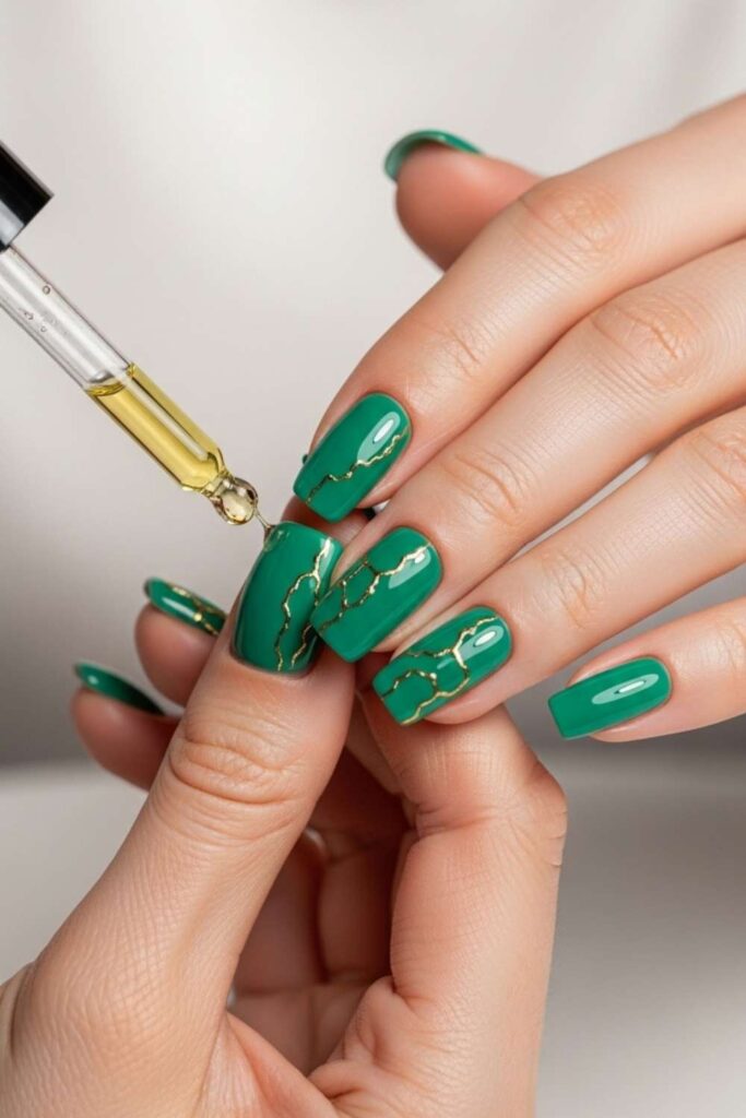 Jade and Gold Nails The Ultimate Guide to Elegant, Modern Nail Art 8 How to Maintain & Care for Jade and Gold Nails