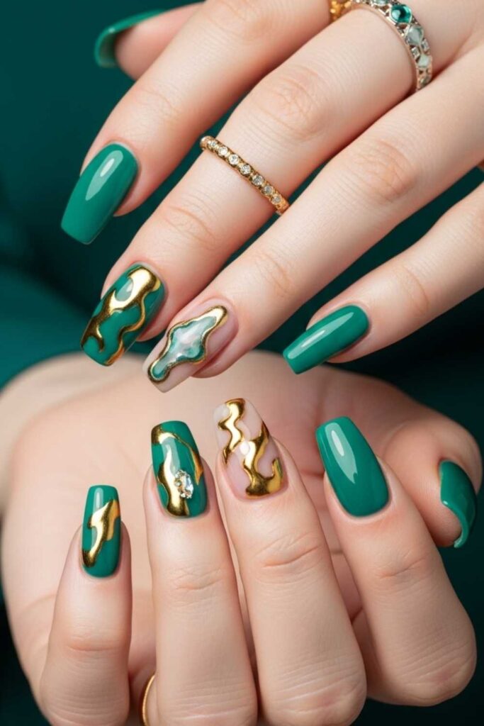Jade and Gold Nails The Ultimate Guide to Elegant, Modern Nail Art 9 Trend Forecast for the Upcoming Year
