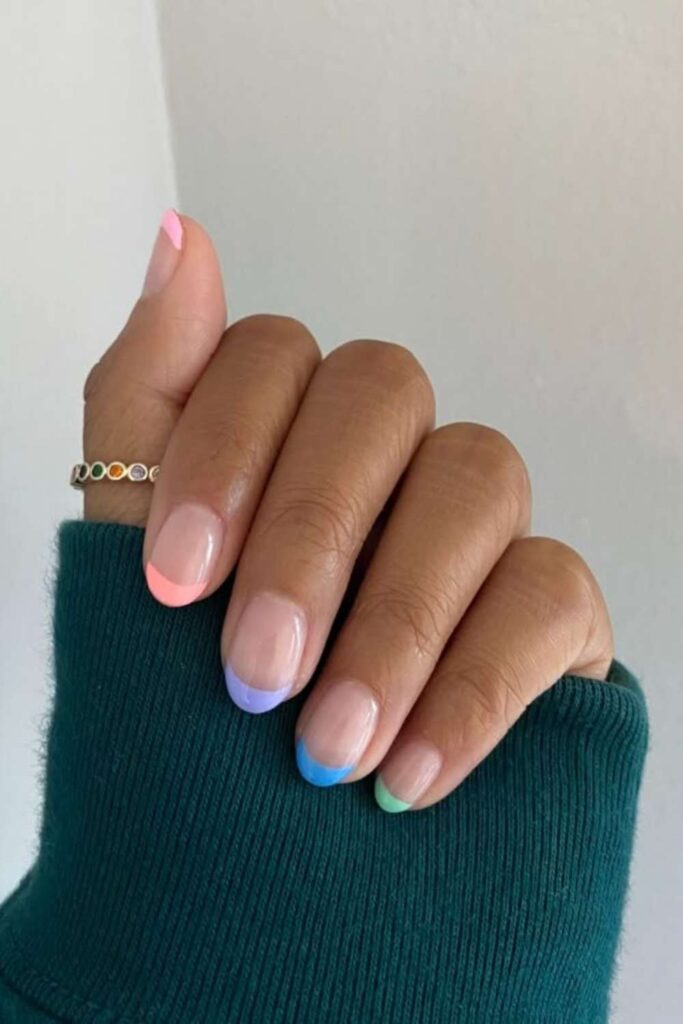 55 Summer French Tip Nail Designs That Feel Fresh, Chic, and Trendy in 2026 3 Colored French Tip Nails Trending This Summer