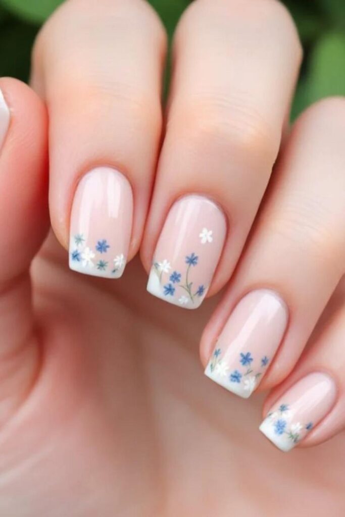 55 Summer French Tip Nail Designs That Feel Fresh, Chic, and Trendy in 2026 6 Floral Summer French Tip Nail Designs